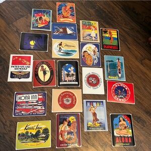 Aloha Hawaii Vintage Travel Labels Stickers Set of 20 Vacation 4x5